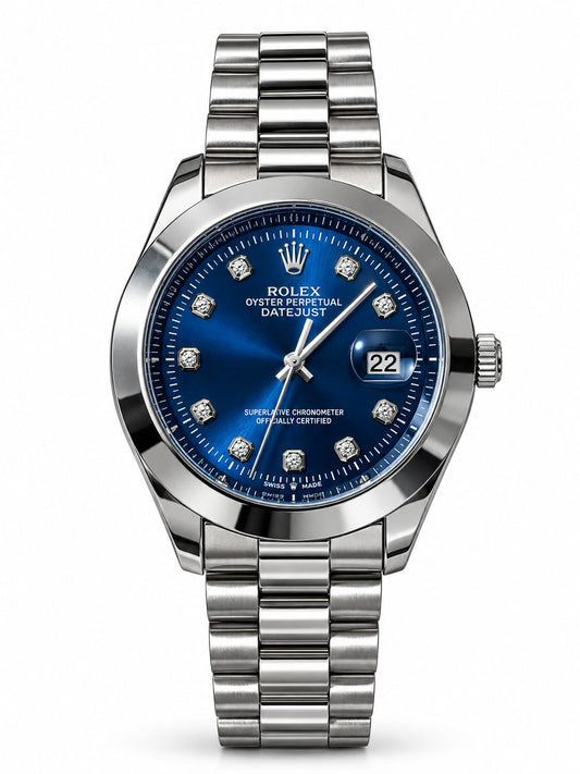 Rolex Datejust Blue Dial Silver Luxury Watch