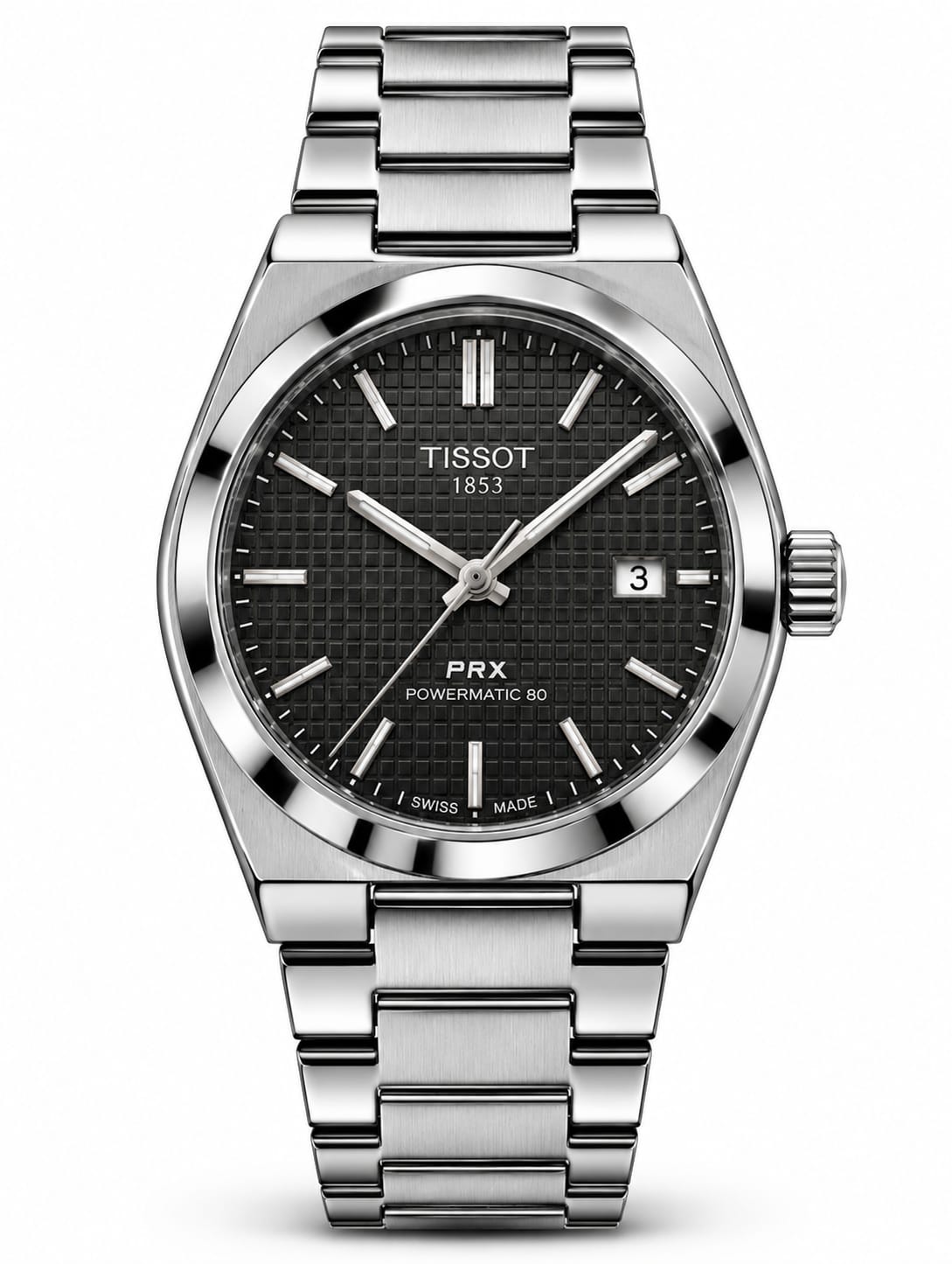 Tissot PRX 1853 Black Dial Powermatic 80 Luxury Watch